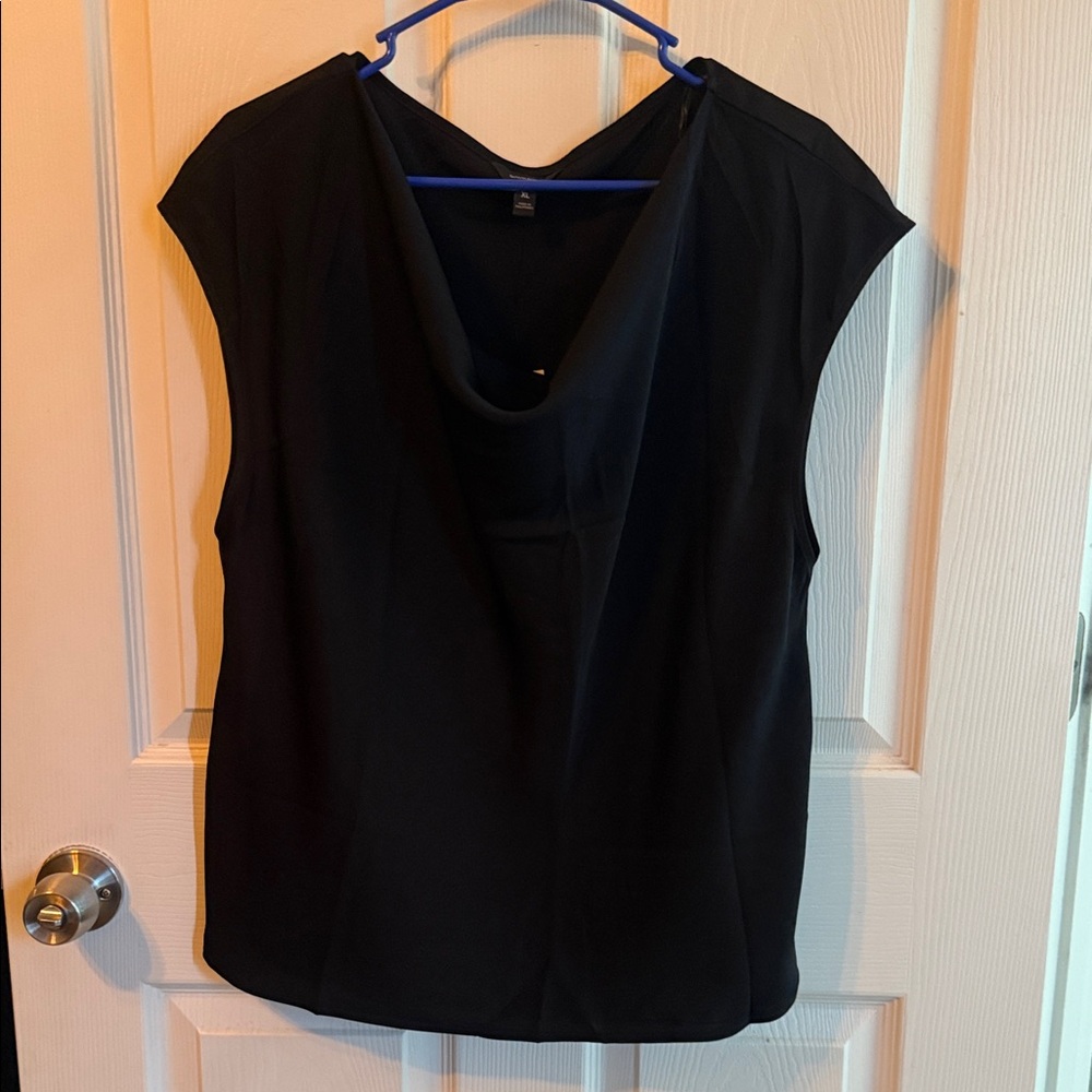 Banana Republic Black Sleeveless Cowl Neck Blouse